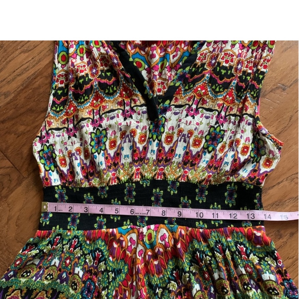 Bila Multicolor Floral Boho Maxi Dress - Black Trim - Picture 11 of 11